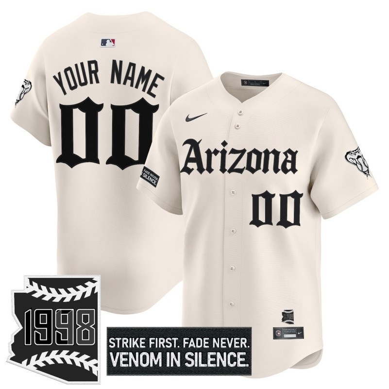 Arizona Diamondbacks 'Gothic Desert Fang Edition' Custom Vapor Premier Limited Stitched Baseball Jersey Cream