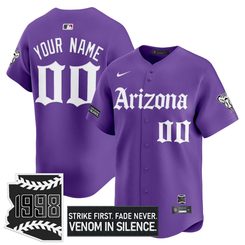 Arizona Diamondbacks 'Gothic Desert Fang Edition' Custom Vapor Premier Limited Stitched Baseball Jersey Purple