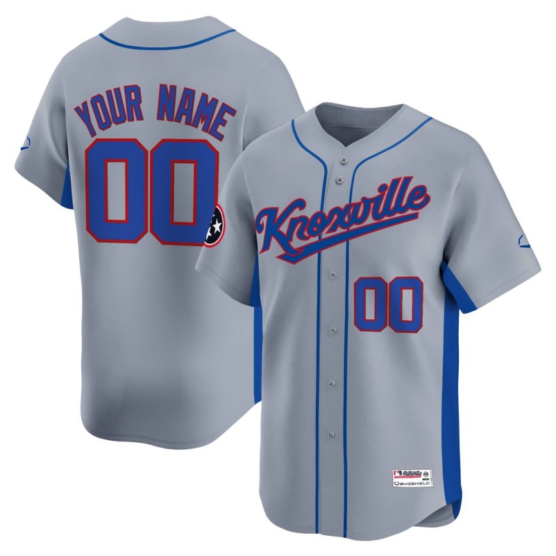 Knoxville Smokies Custom Grey 2025 Limited Stitched MiLB Baseball Jersey