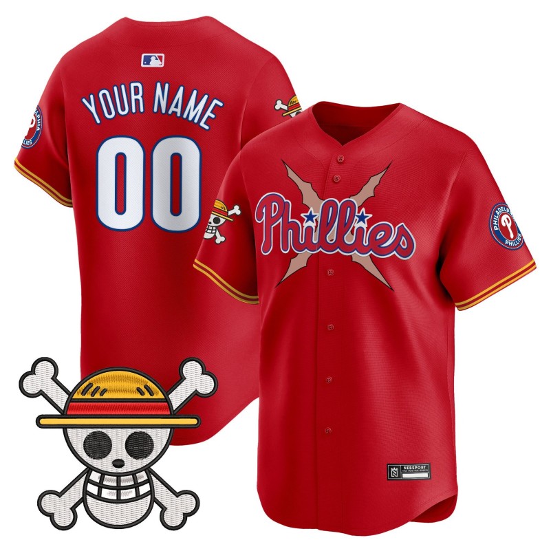 Philadelphia Phillies x One Piece Custom Red 2025 Vapor Premier Limited Stitched Baseball Jersey