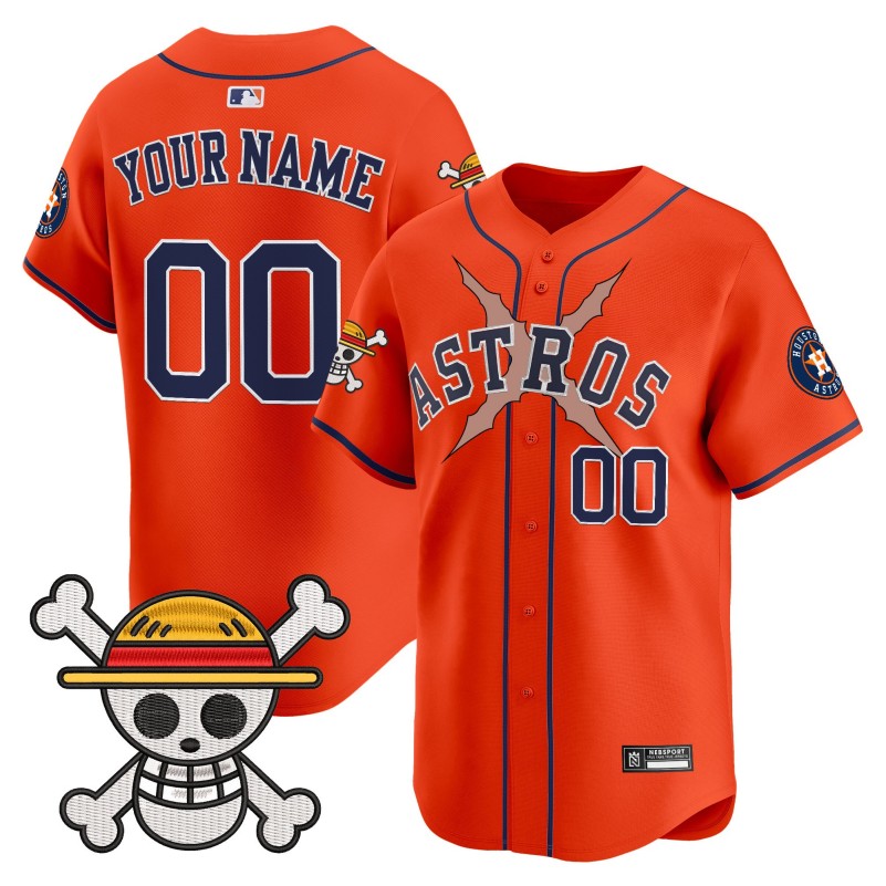 Houston Astros x One Piece Custom Orange 2025 Vapor Premier Limited Stitched Baseball Jersey