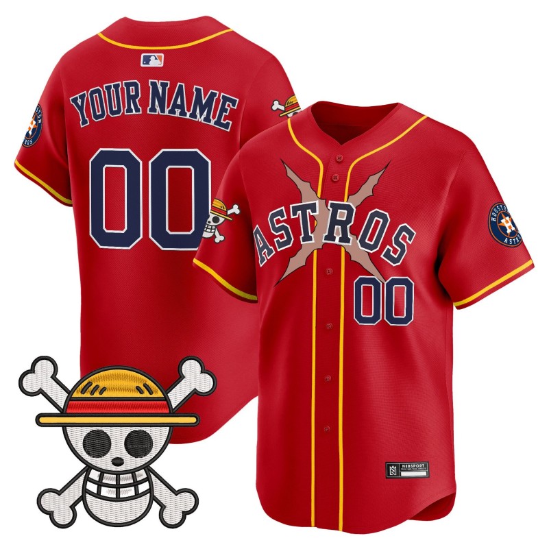 Houston Astros x One Piece Custom Red 2025 Vapor Premier Limited Stitched Baseball Jersey