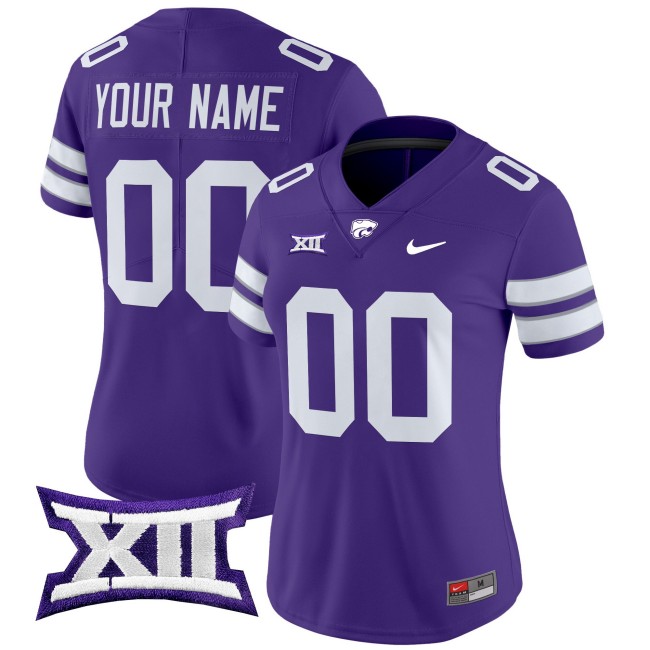 Women's Kansas State Wildcats Custom Purple 2025 Nike Vapor Limited Stitched Football Jersey Women's Kansas State Wildcats Custom Purple 2025 Nike Vapor Limited Stitched Football Jersey