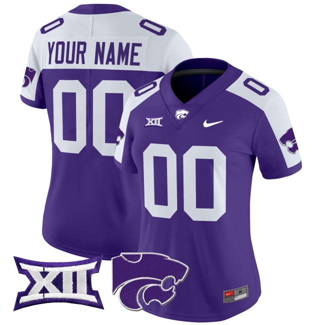 Women's Kansas State Wildcats Custom Purple Alternate 2025 Nike Vapor Limited Stitched Football Jersey Women's Kansas State Wildcats Custom Purple Alternate 2025 Nike Vapor Limited Stitched Football Jersey