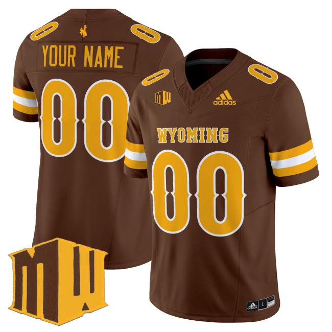 Men's Wyoming Cowboys Custom Brown F.U.S.E. 2025 Vapor Limited Mountain West Stitched Football Jersey