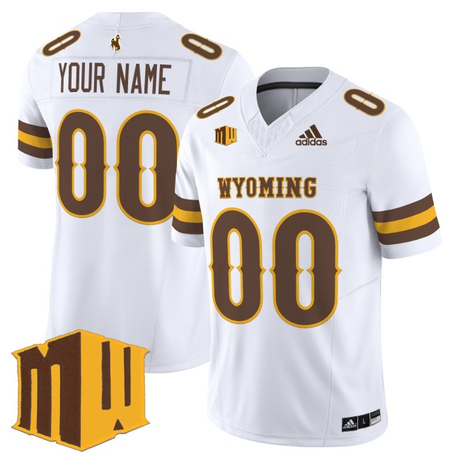 Men's Wyoming Cowboys Custom White F.U.S.E. 2025 Vapor Limited Mountain West Stitched Football Jersey