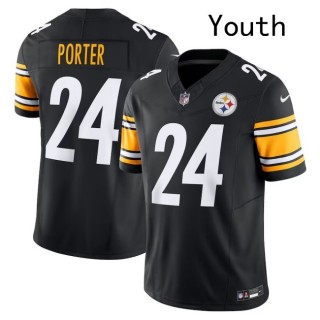 Youth Pittsburgh Steelers #24 Joey Porter Jr. Nike Black Vapor F.U.S.E. Limited Jersey