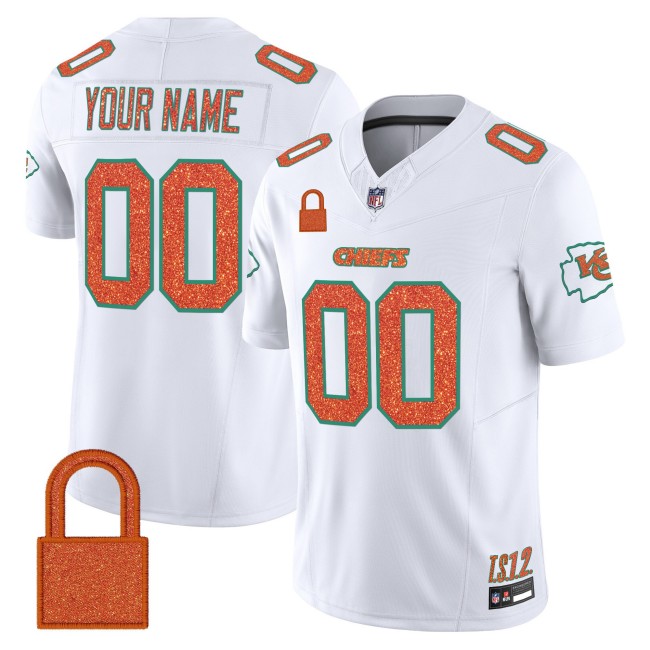 Kansas City Chiefs Custom 'Taylor Swift TS12 The Life of a Showgirl' White F.U.S.E. 2025 Vapor Limited Stitched Jersey