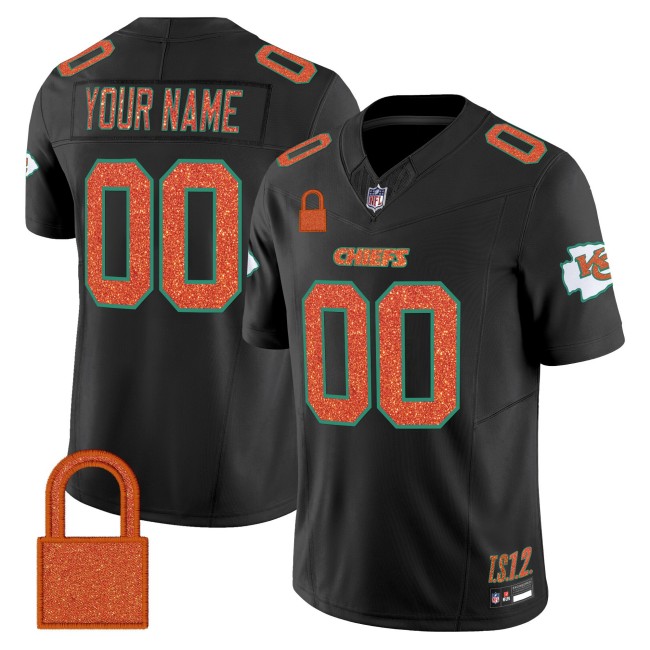 Kansas City Chiefs Custom 'Taylor Swift TS12 The Life of a Showgirl' Black F.U.S.E. 2025 Vapor Limited Stitched Jersey