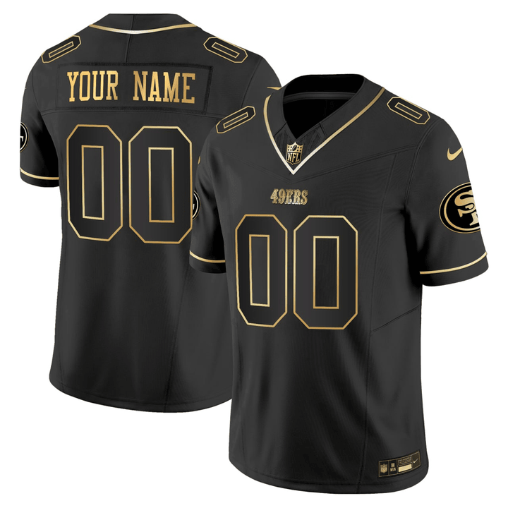 Men's San Francisco 49ers Custom Black Gold F.U.S.E. Vapor Limited Stitched Jersey