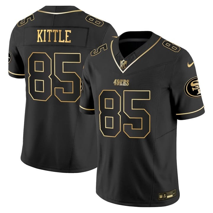 Men's San Francisco 49ers #85 George Kittle Black Gold F.U.S.E. Vapor Limited Stitched Jersey