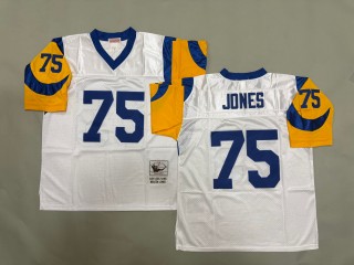 Men's St. Louis Rams #75 Deacon Jones Mitchell & Ness 1999 Throwbacks Authentics White NFL Jersey
