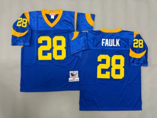 Men's St. Louis Rams #28 Marshall Faulk Mitchell & Ness 1999 Throwbacks Authentics Royal NFL Jersey