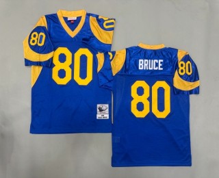 Men's Los Angeles Rams #80 Isaac Bruce Mitchell & Ness 1999 Throwbacks Authentics Royal NFL Jerseys