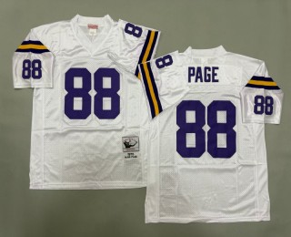 Men's Minnesota Vikings #88 Alan Page Mitchell & Ness 1975 Throwbacks Authentics White NFL Jersey