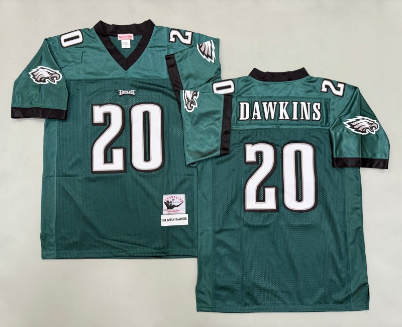 Men's Philadelphia Eagles #20 Brian Dawkins Mitchell & Ness 2004 Throwbacks Authentics Green Jersey