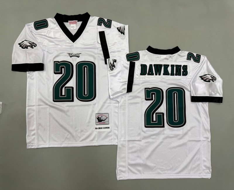 Men's Philadelphia Eagles #20 Brian Dawkins Mitchell & Ness 2004 Throwbacks Authentics White Jersey