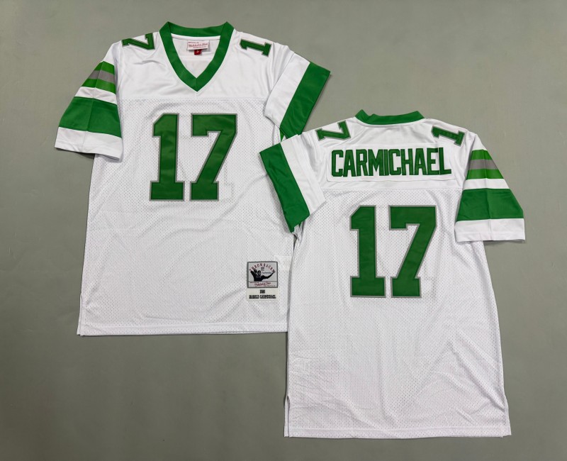 Men's Philadelphia Eagles #17 Harold Carmichael Mitchell & Ness 1980 Throwbacks Authentics Kelly White Jersey