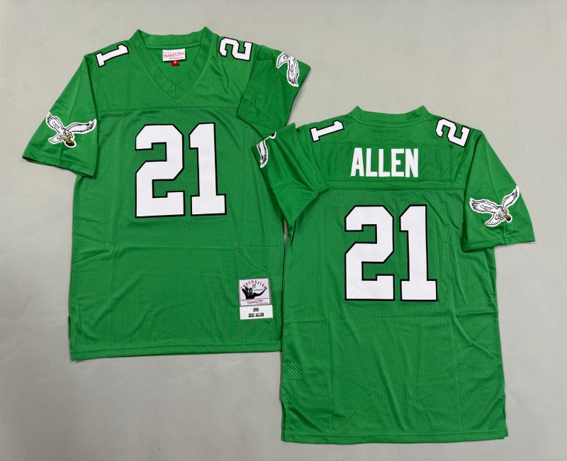Men's Philadelphia Eagles #21 Eric Allen Mitchell & Ness 1990 Throwbacks Authentics Kelly Green Jersey