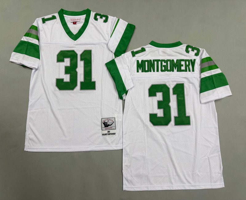 Men's Philadelphia Eagles #31 Wilbert Montgomery Mitchell & Ness 1980 Throwbacks Authentics Kelly White Jersey