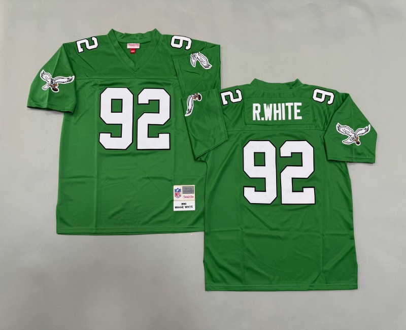 Men's Philadelphia Eagles #92 Reggie White Mitchell & Ness 1990 Replica Collection Kelly Green Jersey