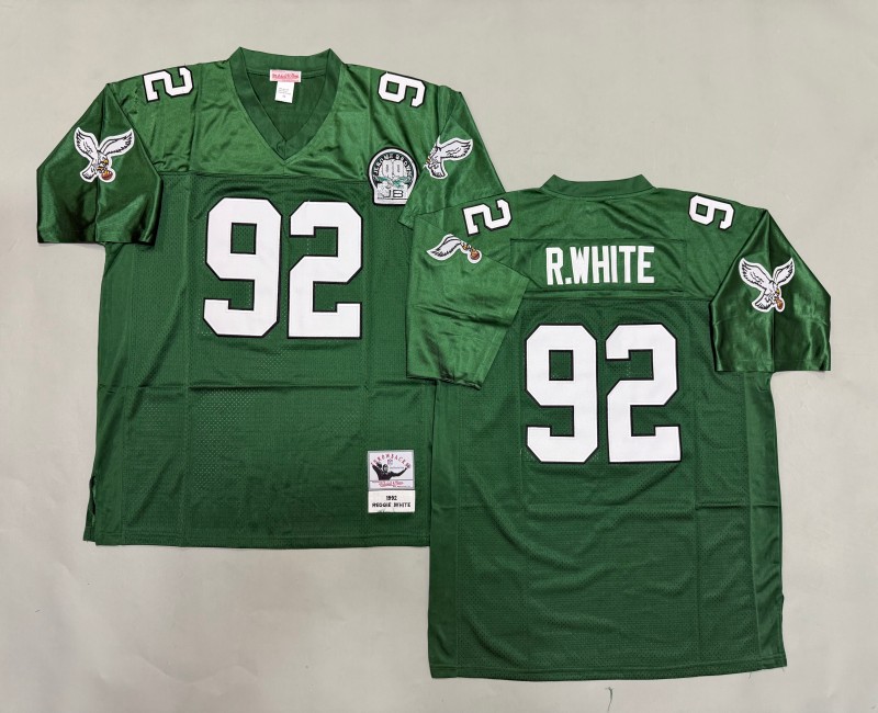 Men's Philadelphia Eagles #92 Reggie White Mitchell & Ness 1992 Throwbacks Authentics Green Jersey