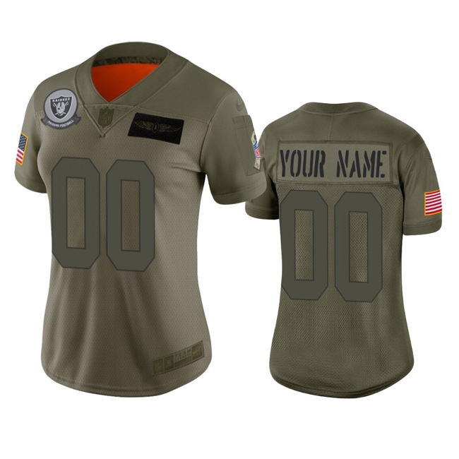 Women's Las Vegas Raiders Active Player Custom 2019 Camo Salute To Service Limited Stitched Football Jersey