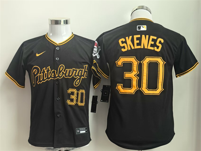 Youth Pittsburgh Pirates #30 Paul Skenes Black Limited Stitched Baseball Jersey