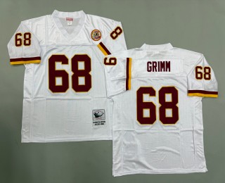 Men's Washington Redskins #68 Russ Grimm Mitchell & Ness Throwbacks Authentics White Jersey