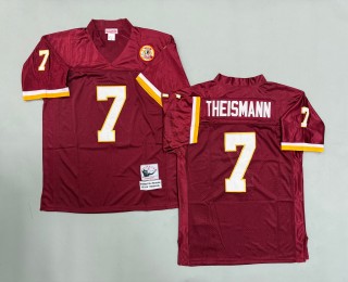 Men's Washington Redskins #7 Joe Theismann Mitchell & Ness Throwbacks Authentics Burgundy Jersey