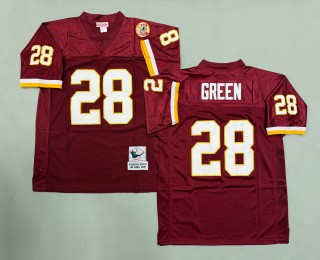 Men's Washington Redskins #28 Darrell Green Mitchell & Ness Throwbacks Authentics Burgundy Jersey