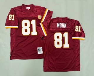 Men's Washington Redskins #81 Art Monk Mitchell & Ness 1986 Throwbacks Authentics Burgundy Jersey