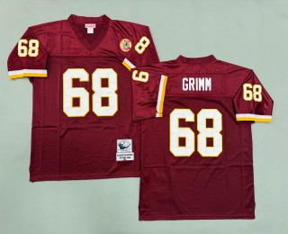 Men's Washington Redskins #68 Russ Grimm Mitchell & Ness Throwbacks Authentics Burgundy Jersey