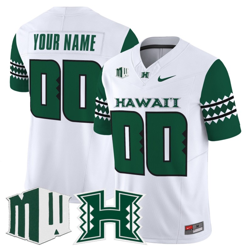 Men's Hawaii Rainbow Warriors Custom White F.U.S.E. 2025 Vapor Limited Football Jersey