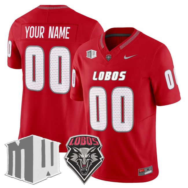 Men's New Mexico Lobos Custom Home Cherry F.U.S.E. 2025 Vapor Limited Football Jersey