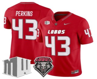 Men's New Mexico Lobos #43 Don Perkins Home Cherry F.U.S.E. 2025 Vapor Limited Football Jersey