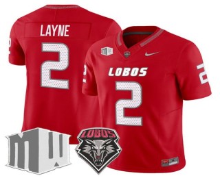 Men's New Mexico Lobos #2 Jack Layne Home Cherry F.U.S.E. 2025 Vapor Limited Football Jersey