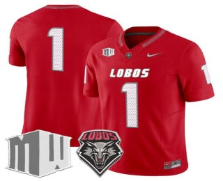 Men's New Mexico Lobos #1 Home Cherry F.U.S.E. 2025 Vapor Limited Football Jersey
