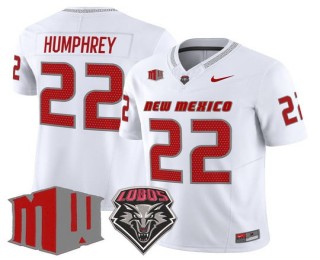 Men's New Mexico Lobos #22 Scottre Humphrey White F.U.S.E. 2025 Vapor Limited Football Jersey