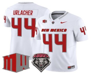 Men's New Mexico Lobos #44 Brian Urlacher White F.U.S.E. 2025 Vapor Limited Football Jersey