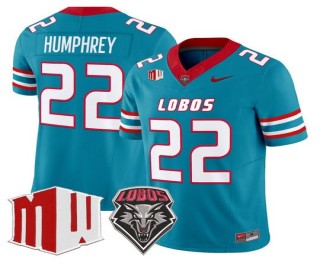 Men's New Mexico Lobos #22 Scottre Humphrey Turquoise 1973-79 Uniforms 2025 F.U.S.E. Vapor Limited Football Jersey