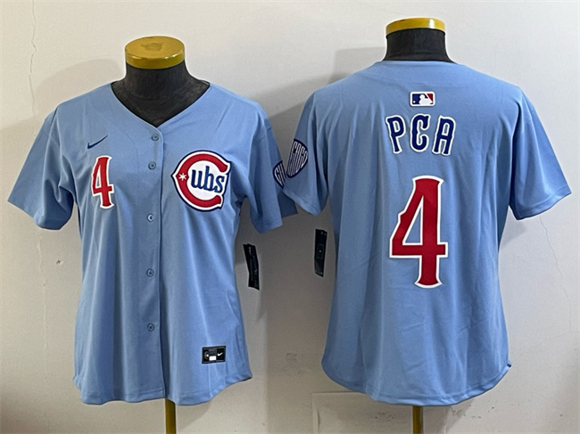 Youth Chicago Cubs #4 PCA Blue Limited Stitched Baseball Jersey