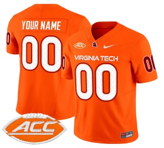 Youth Virginia Tech Hokies Custom 2025 Nike Vapor Limited Stitched Football Jersey - Orange
