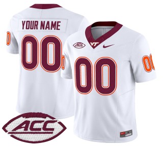 Youth Virginia Tech Hokies Custom 2025 Nike Vapor Limited Stitched Football Jersey - White