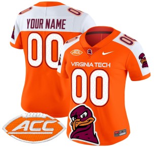 Women's Virginia Tech Hokies Custom 2025 Nike Vapor Limited Stitched Football Jersey - Orange Alternate