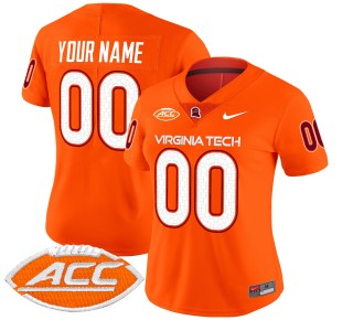 Women's Virginia Tech Hokies Custom 2025 Nike Vapor Limited Stitched Football Jersey - Orange