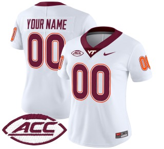Women's Virginia Tech Hokies Custom 2025 Nike Vapor Limited Stitched Football Jersey - White