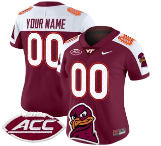 Women's Virginia Tech Hokies Custom 2025 Nike Vapor Limited Stitched Football Jersey - Maroon Alternate