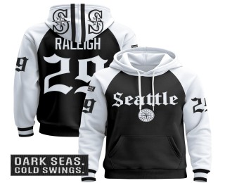 Men's Seattle Mariners #29 Cal Raleigh Alternate 2025 'Deep Sea Gothic Edition' Premium Pullover Hoodie - All Stitched