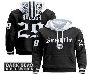 Men's Seattle Mariners #29 Cal Raleigh Black 2025 'Deep Sea Gothic Edition' Premium Pullover Hoodie - All Stitched